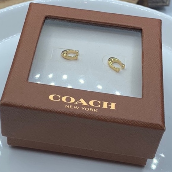 Coach Signature Stud “C”  Earrings - Picture 3 of 5